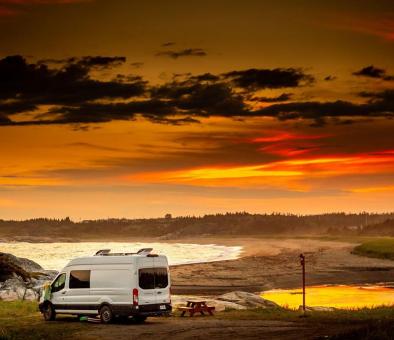 Camper van parked