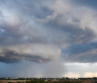 Thunderstorm over town